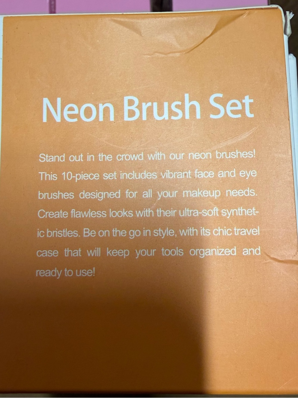 LURELLA COSMETICS Neon Brush Set 10 Pc Set Orange NEW - Picture 6 of 6